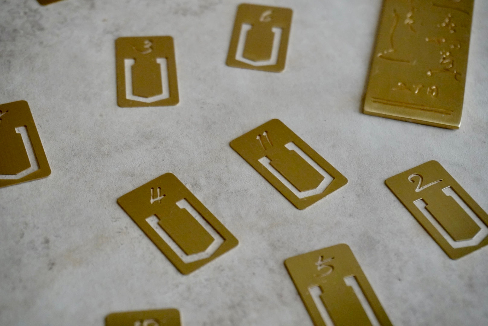 Numbered Brass Bookmarks