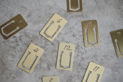 Numbered Brass Bookmarks