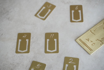 Numbered Brass Bookmarks