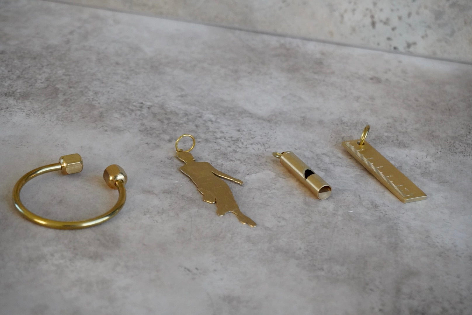 Brass Charmed Keychain